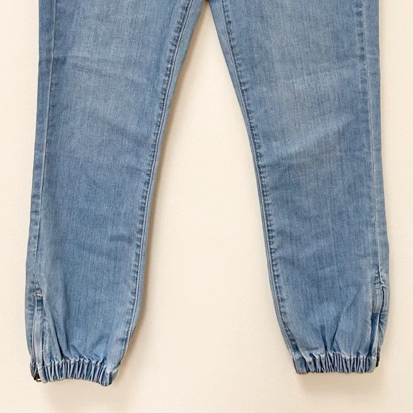Paige Mayslie Jogger Denim Banded Bottom Hem Jeans size 25 - Picture 5 of 10